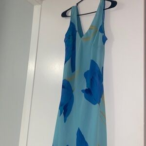 Y2K Vintage Blue Floral Maxi Dress by Giorgio Fiorlini Collection